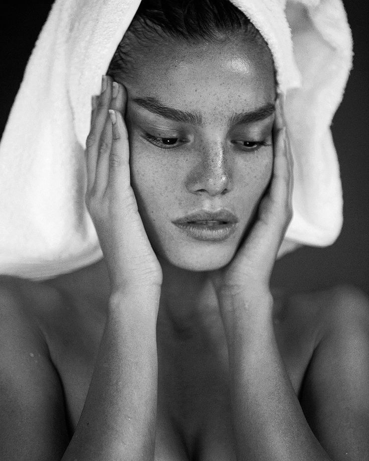 Smooth, radiant skin with a soft glow.