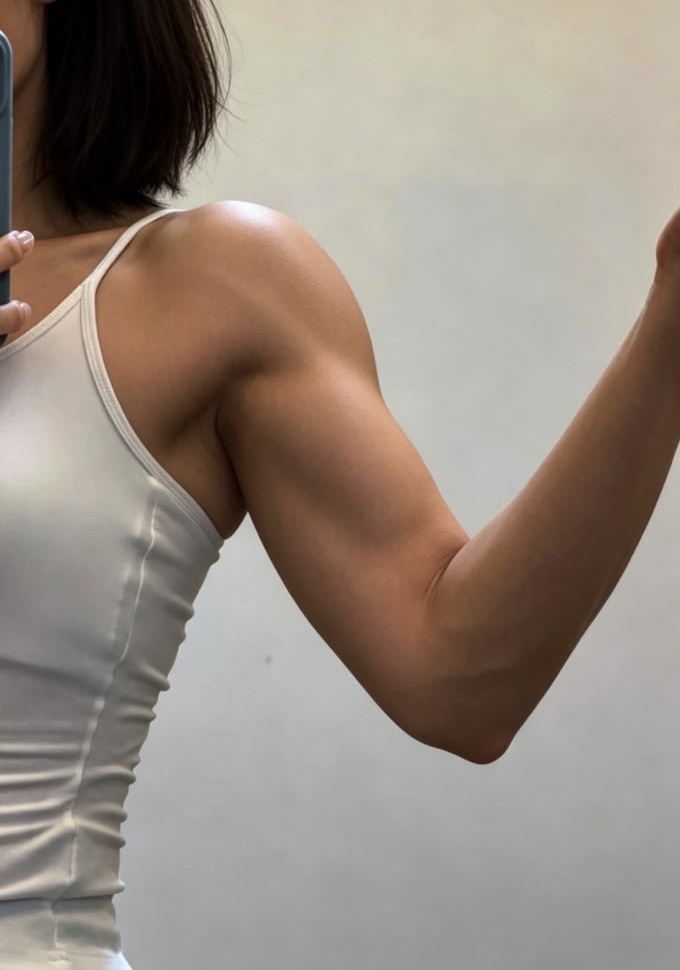 Toned upper arm and shoulder muscle definition following non-surgical body sculpting and fat reduction treatments at Body Sculpting Clinics Sydney.